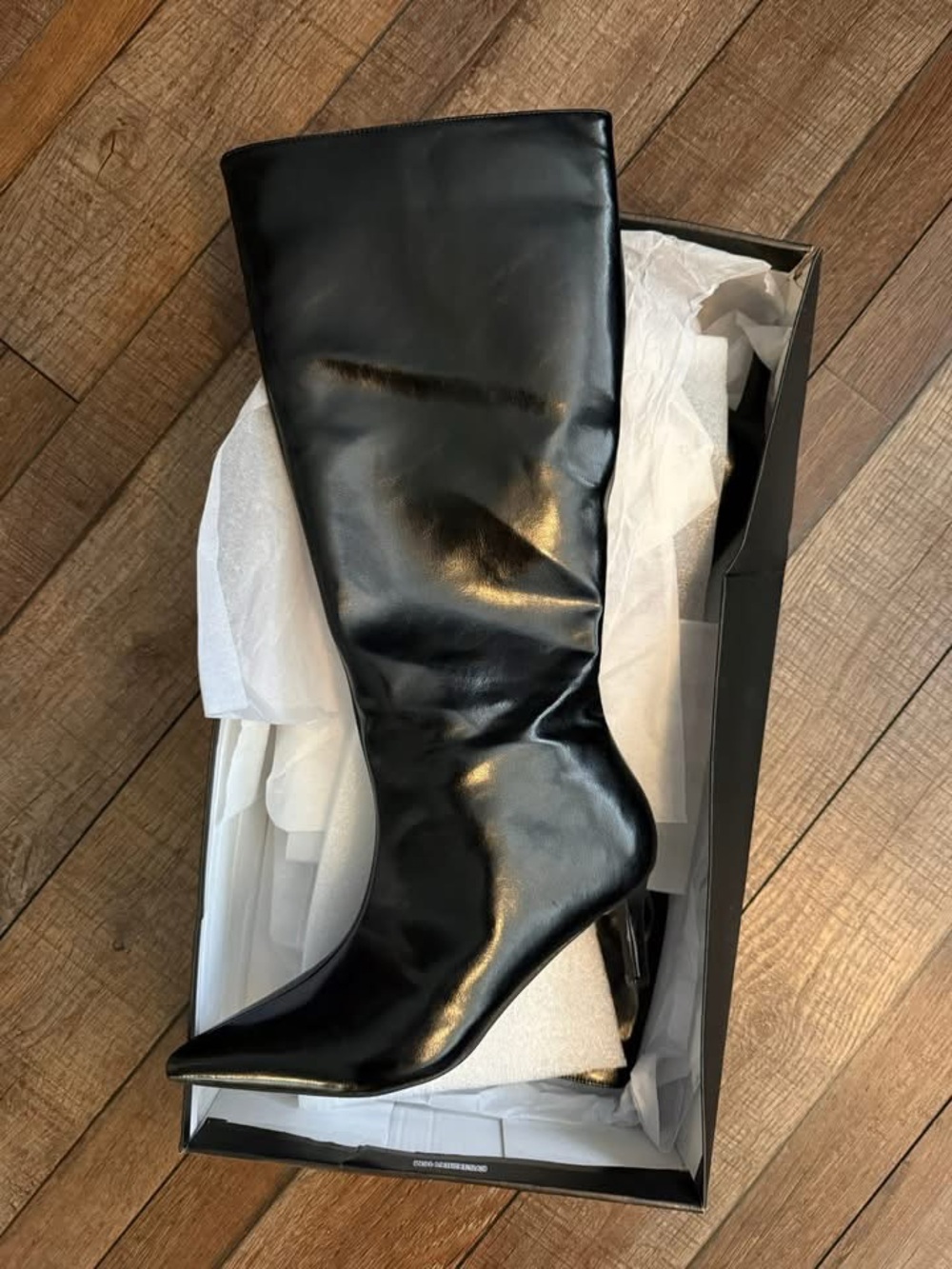 Black Shiny Over-the-Knee Boot